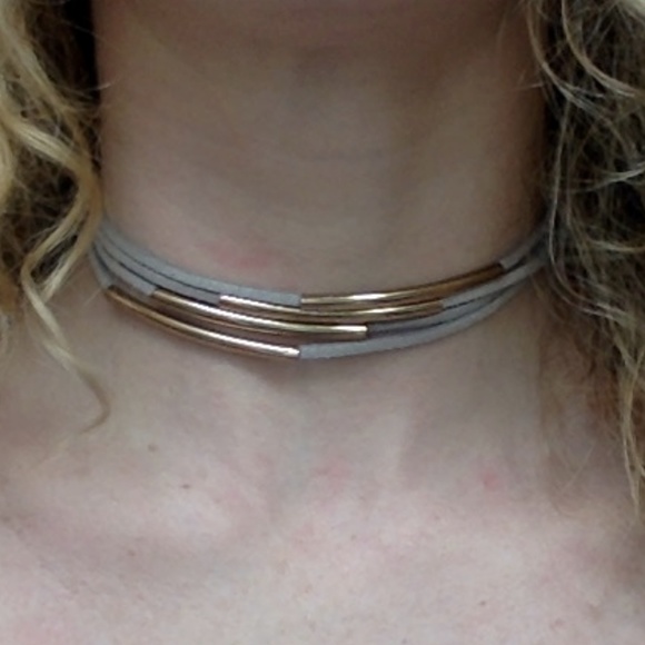 0 Jewelry - 10 Ways to Wear Leather Gold Choker